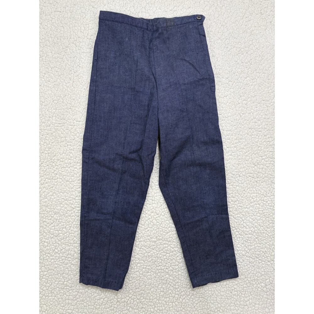 Vintage 60s‎ Kids Jeans Boys Girls High Rise No Pockets Side Zip Handmade Dark